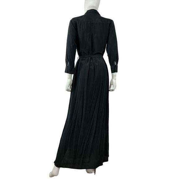 L'Agence 'Cameron' Black Silk Long Shirt Dress Size S - Picture 3 of 4